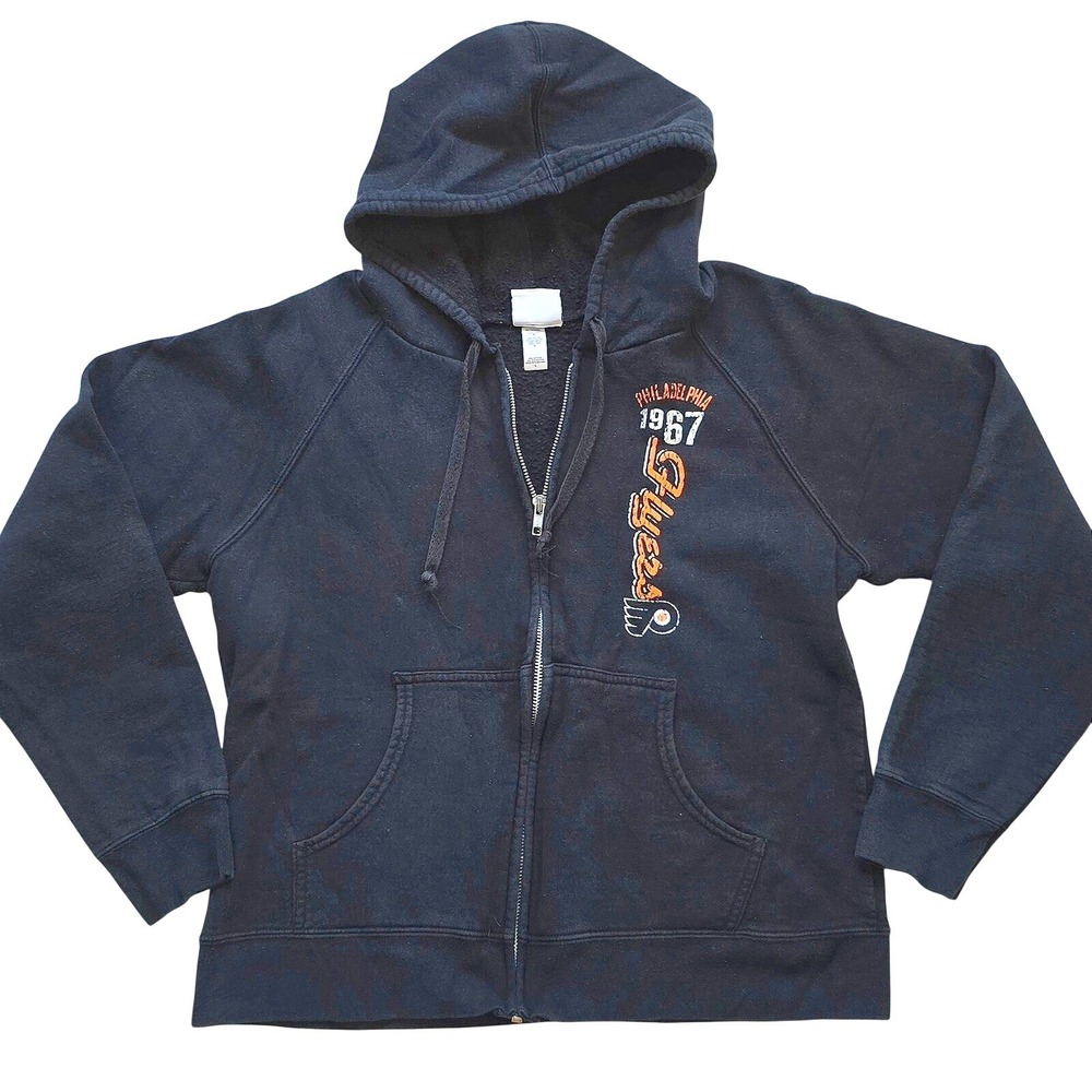 Philadelphia‎ Flyers 1967 NHL Youth Size L Zip Up Hoodie Black NHL Hockey
